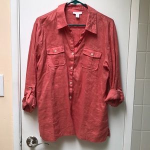 Charter Club Linen Button Up